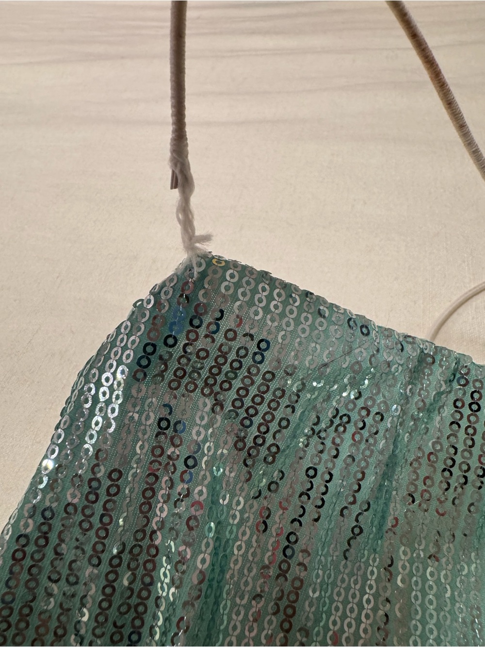 Nasty Gal Ombré Mint Green Sequin Spaghetti-Strap Halter Neck Jumpsuit - Picture 6 of 8